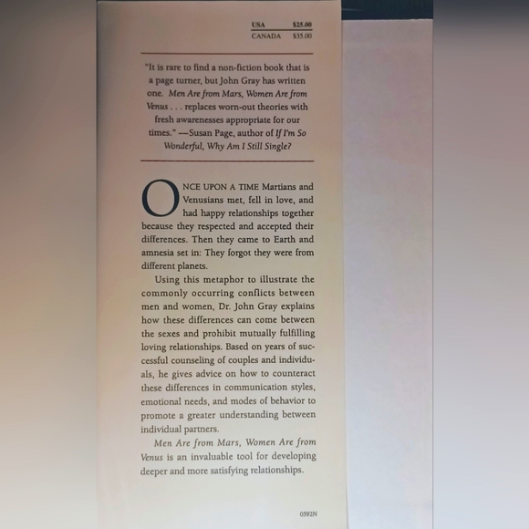 FIRST EDITION - Men Are From Mars, Women Are From Venus, 1992 - Picture 3 of 4